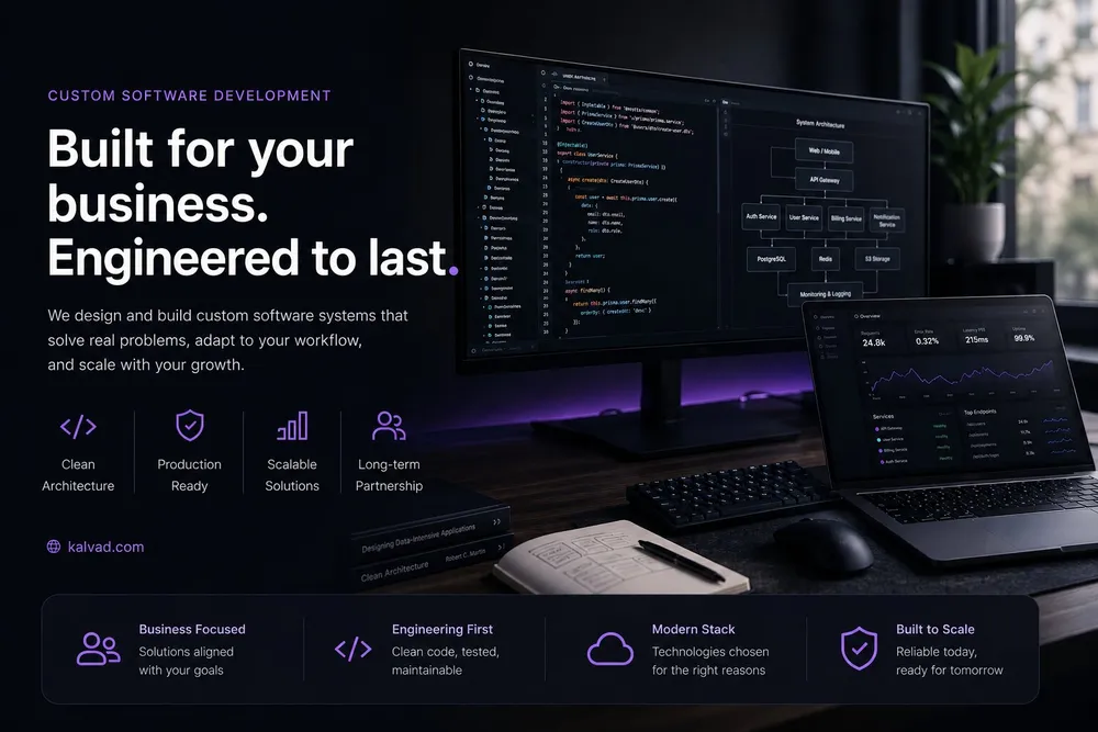 Custom software development by Kalvad